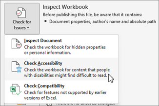 PowerPoint Check Accessibility from Check for Issues.