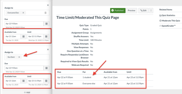 Menu location of Assign To option in Canvas.