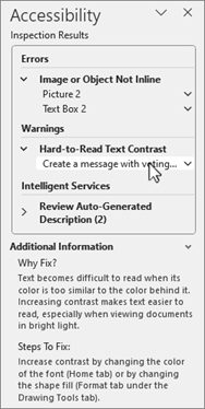 PowerPoint Access Checker Additional Information.