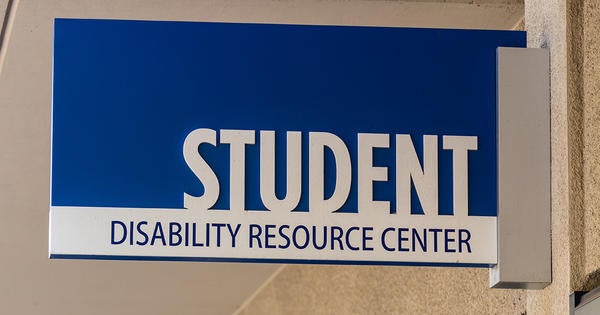 Picture of department sign - Student Disability Resource Center